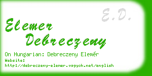 elemer debreczeny business card