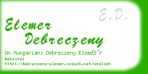 elemer debreczeny business card